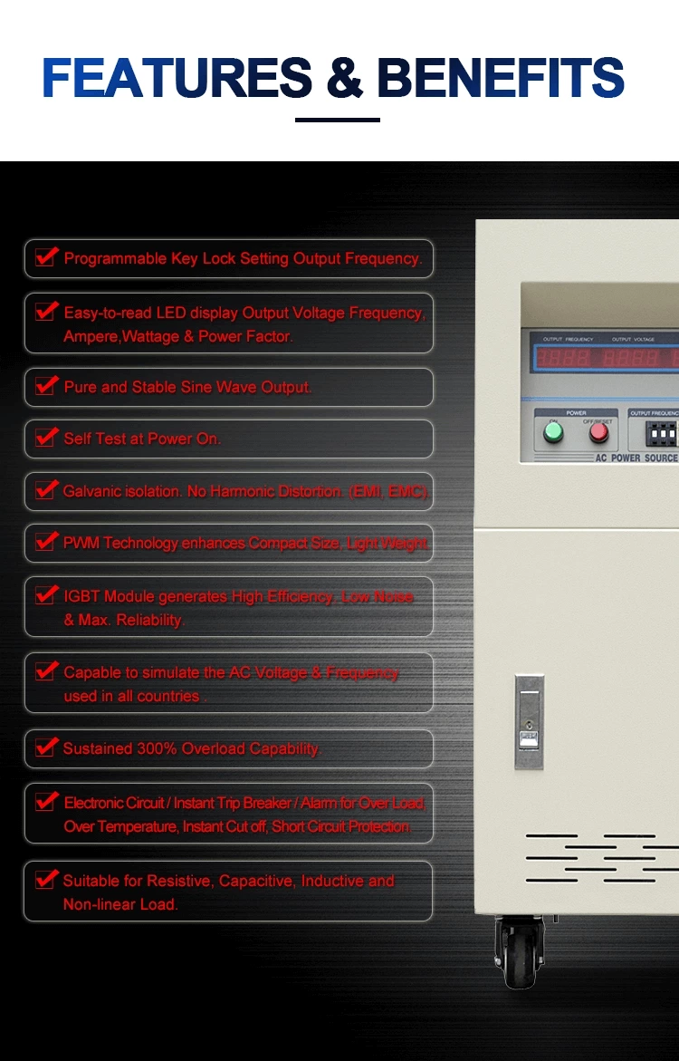 Convertidor de frecuencia de 500 kVA trifásico 50 Hz 60 Hz